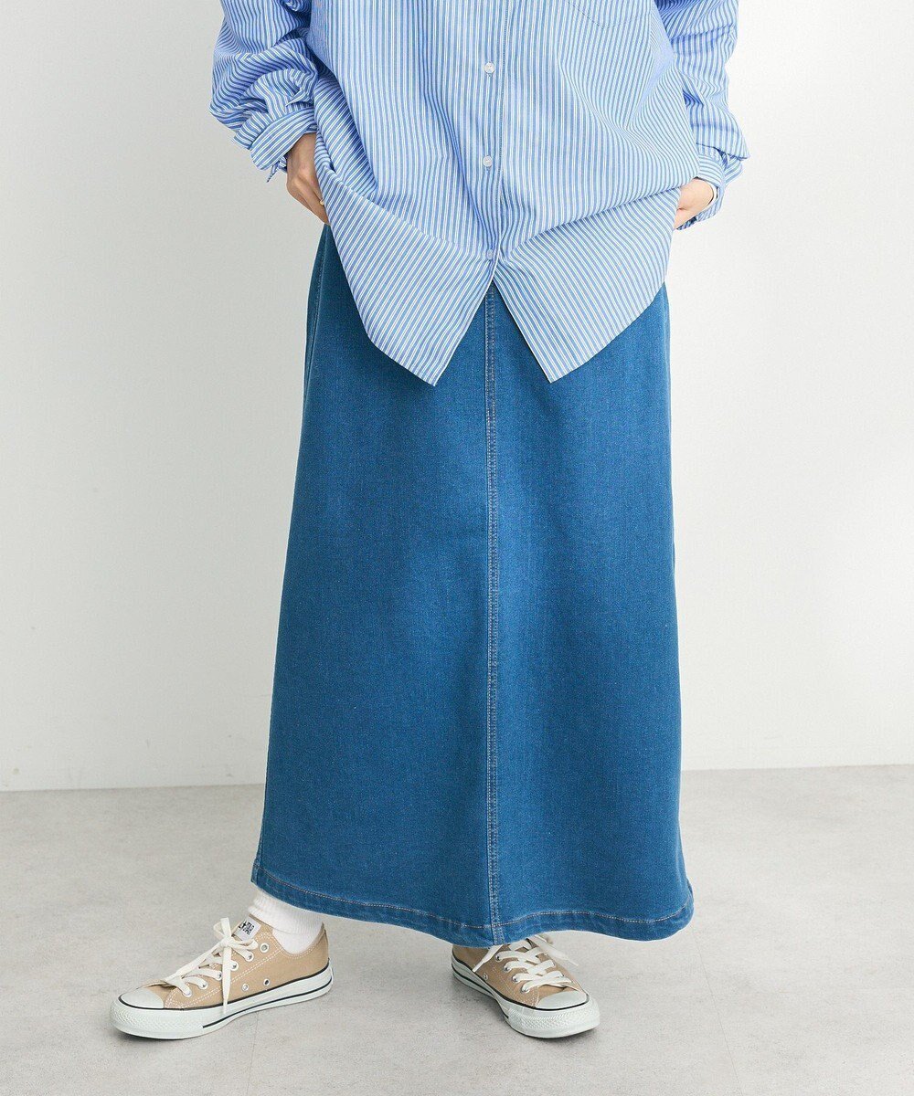 【クラフトスタンダードブティック/CRAFT STANDARD BOUTIQUE】の裏起毛デニムAラインスカート インテリア・キッズ・メンズ・レディースファッション・服の通販 founy(ファニー) 　ファッション　Fashion　レディースファッション　Fashion for Women　スカート　Skirts　Aライン・フレアスカート　A-Line & Flared Skirts　ストレッチ　Stretch, Stretchy Fabric　スリット　Slit, Slit Detail　デニム　Denim, Jeans Material　フラット　Flat, Flat Shoes　ベーシック　Basic, Essential　ポケット　Pocket, Pocket Detail　ロング　Long, Long-Length　A/W・秋冬　Autumn/Winter　おすすめ　Recommended / Our Picks　2024年　2024　2024-2025秋冬・A/W　Autumn/Winter 2024–25 AW24–25　Blue|ID: prp329100004679475 ipo3291000000033803600