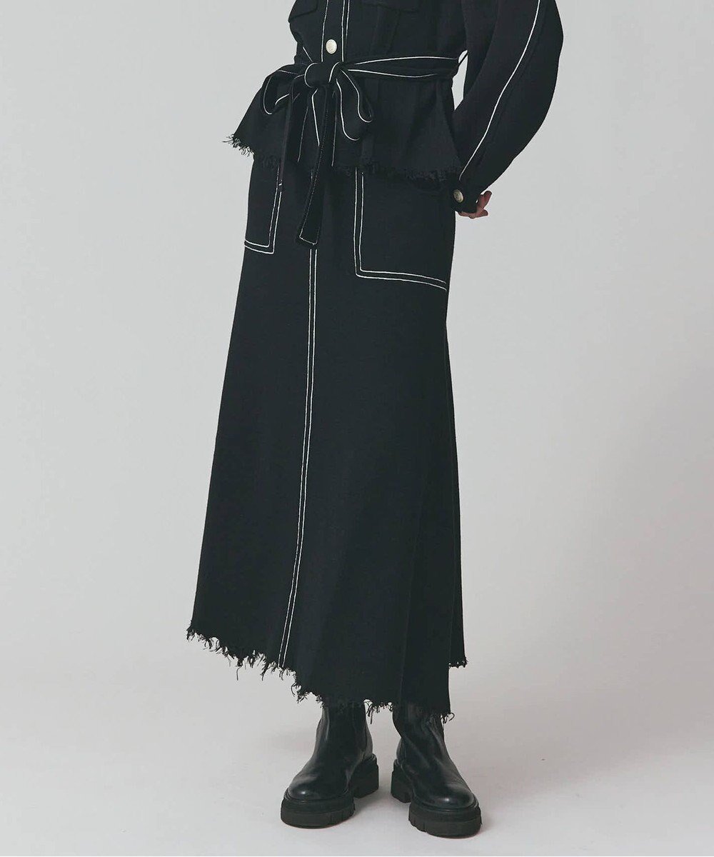 【グレース コンチネンタル/GRACE CONTINENTAL】のミラノリブロングスカート インテリア・キッズ・メンズ・レディースファッション・服の通販 founy(ファニー) 　ファッション　Fashion　レディースファッション　Fashion for Women　スカート　Skirts　ロングスカート　Long Skirts / Maxi & Midi Skirts　ジャケット　Jacket, Outerwear　セットアップ　Set-Up, Coordinated Outfit　デニム　Denim, Jeans Material　ハーフ　Half, Half-Length　フリンジ　Fringe, Tassel　ミラノ　Milano Style, Italian-Inspired　ロング　Long, Long-Length　ヴィンテージ　Vintage Style　夏　Summer　春　Spring　S/S・春夏　SS, Spring/Summer, Warm Season　ブラック|ID: prp329100004679490 ipo3291000000033803660