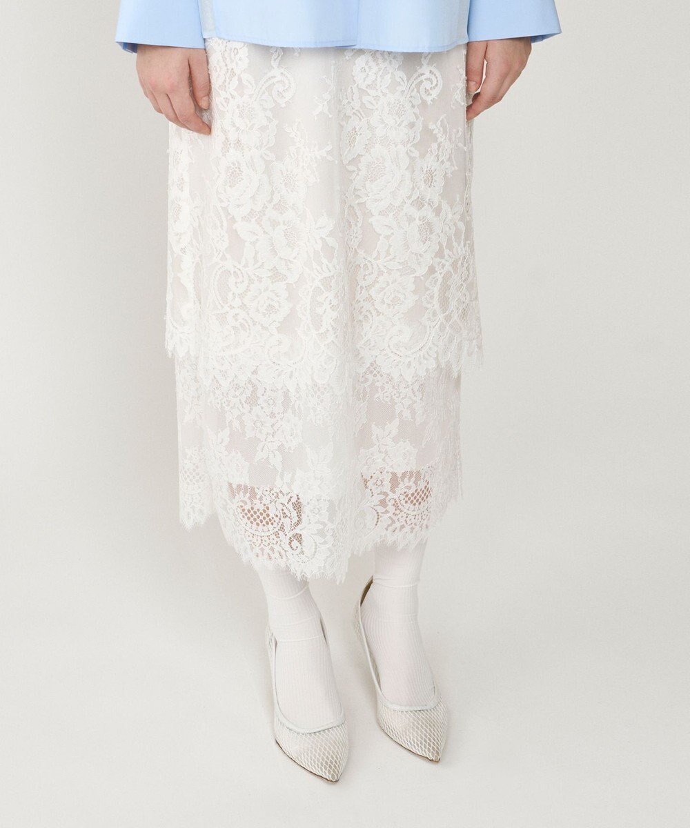 【グレース コンチネンタル/GRACE CONTINENTAL】のレースレイヤードスカート インテリア・キッズ・メンズ・レディースファッション・服の通販 founy(ファニー) 　ファッション　Fashion　レディースファッション　Fashion for Women　スカート　Skirts　スカラップ　Scallop, Scalloped Edge　フェミニン　Feminine, Girly　リュクス　Luxury, Elegant, High-End, Chic　レース　Lace, Lace Fabric　夏　Summer　S/S・春夏　SS, Spring/Summer, Warm Season　A/W・秋冬　Autumn/Winter　ホワイト|ID: prp329100004679493 ipo3291000000033803670