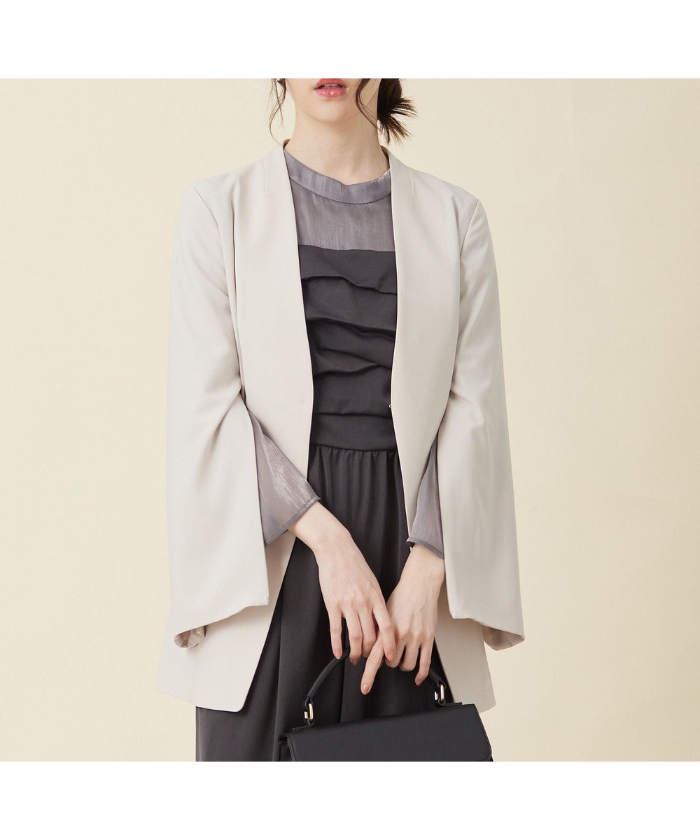 【エニィ スィス/any SiS】の【洗える】セレモニースリットスリーブ ジャケット 人気、トレンドファッション・服の通販 founy(ファニー) 　ファッション　Fashion　レディースファッション　Fashion for Women　アウター　Coat / Outerwear Collection　レディースジャケット・軽アウター　Jackets　ノーカラージャケット / シンプル上品コーデ　Collarless Jackets　オケージョン　Occasion Wear　春　Spring　洗える　Machine Washable　ジャケット　Jacket, Outerwear　ストレッチ　Stretch, Stretchy Fabric　ドレス　Dress, One-Piece　定番　Standard, Basic Item　人気　Popular, Best Seller　羽織　Haori, Light Jacket　ミドル　Middle Length, Mid Height　レース　Lace, Lace Fabric　S/S・春夏　SS, Spring/Summer, Warm Season　夏　Summer　エレガント 上品　Elegant　新作・新入荷　New Arrivals / New In　ビジネス 仕事 通勤　Business / Work / Commuting　 other-1|ID: prp329100004679546 ipo3291000000033803823