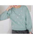 【ティアクラッセ/Tiaclasse】の【洗える】フラワー刺繍ニットトップス ミント|ID: prp329100004679547 ipo3291000000035647798