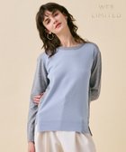 【ベイジ,/BEIGE,】の【WEB限定・洗える】ROGAN / バイカラーウールクルーネックニット Sax x L Gray|ID: prp329100004679572 ipo3291000000033803906