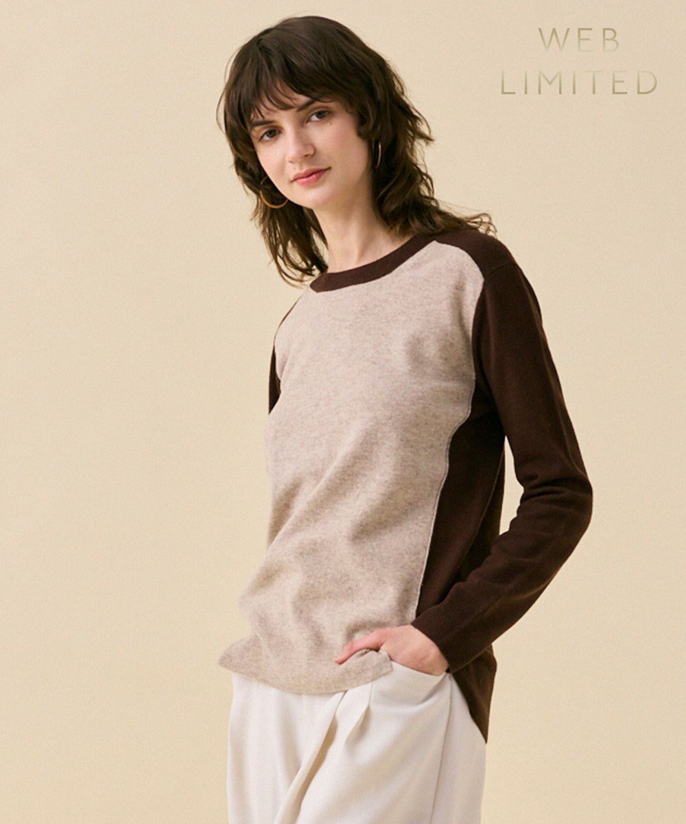 【ベイジ,/BEIGE,】の【WEB限定・洗える】ROGAN / バイカラーウールクルーネックニット インテリア・キッズ・メンズ・レディースファッション・服の通販 founy(ファニー) 　ファッション　Fashion　レディースファッション　Fashion for Women　トップス・カットソー　Cut & Sew Tops　ニット　Knit Tops & Sweaters　セーター　Sweater, Knitwear　洗える　Machine Washable　A/W・秋冬　Autumn/Winter　Taupe x Brown|ID: prp329100004679572 ipo3291000000033803908