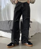 【ウィゴー/WEGO】のリボンストレートデニムパンツ ブラックその他|ID: prp329100004679583 ipo3291000000033803956
