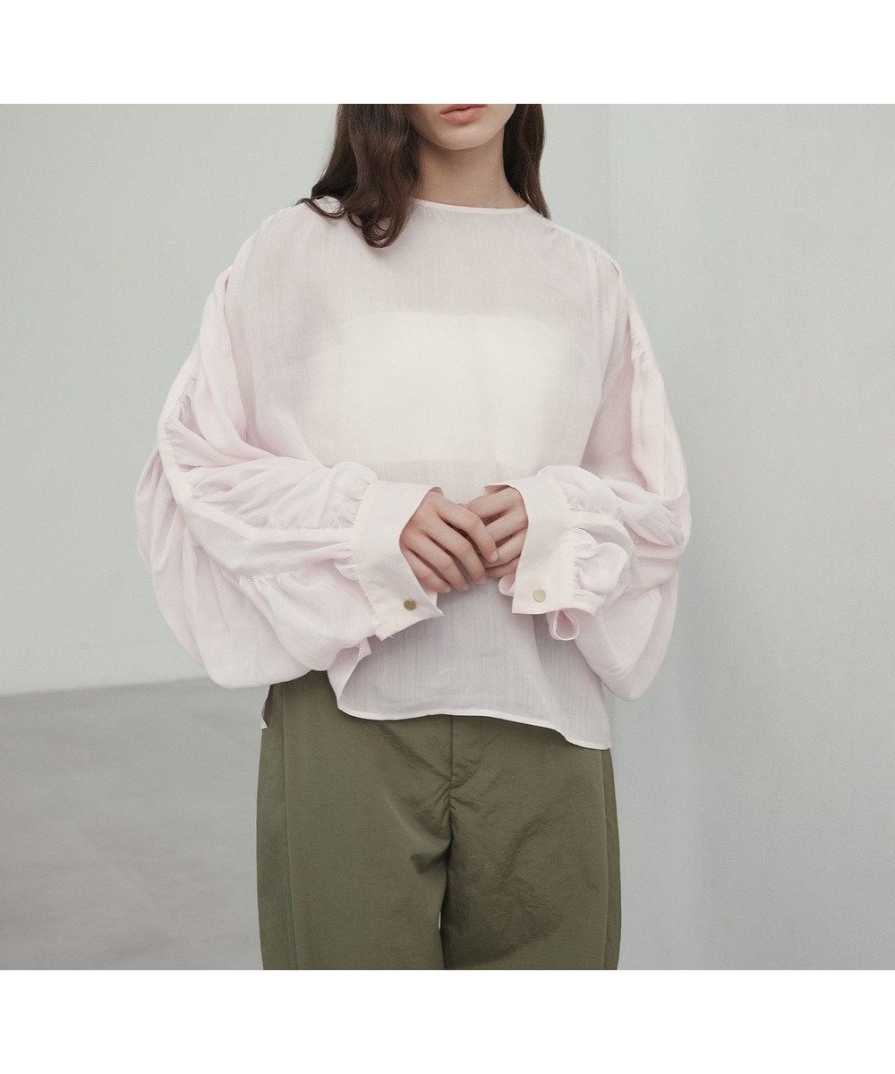 【ベイジ,/BEIGE,】の【洗える】PAULINE / タックギャザーリネンボリュームブラウス インテリア・キッズ・メンズ・レディースファッション・服の通販 founy(ファニー) 　ファッション　Fashion　レディースファッション　Fashion for Women　トップス・カットソー　Cut & Sew Tops　シャツ・ブラウス・オフィスカジュアル　Elegant Blouses & Button-Ups　ギャザー　Gathered, Ruffled　シアー　Sheer, See-Through　シンプル　Simple, Minimal　デニム　Denim, Jeans Material　リネン　Linen, Linen Fabric　ワイド　Wide, Wide Fit　夏　Summer　定番　Standard, Basic Item　春　Spring　S/S・春夏　SS, Spring/Summer, Warm Season　洗える　Machine Washable　Light Pink|ID: prp329100004679610 ipo3291000000033804037