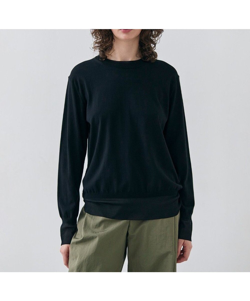 【ベイジ,/BEIGE,】の【洗える】JULIE / シルク混クルーネックシアートップス インテリア・キッズ・メンズ・レディースファッション・服の通販 founy(ファニー) 　ファッション　Fashion　レディースファッション　Fashion for Women　トップス・カットソー　Cut & Sew Tops　ニット　Knit Tops & Sweaters　カットソー　Cut and Sewn Top　カーゴパンツ　Cargo Pants, Utility Pants　キャミソール　Camisole, Spaghetti Strap Top　シアー　Sheer, See-Through　シルク　Silk, 100% Silk　シンプル　Simple, Minimal　セーター　Sweater, Knitwear　タイトスカート　Pencil Skirt, Tight Skirt　デニム　Denim, Jeans Material　エレガント 上品　Elegant　夏　Summer　春　Spring　S/S・春夏　SS, Spring/Summer, Warm Season　洗える　Machine Washable　Black|ID: prp329100004679612 ipo3291000000033804047