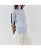 【ベイジ,/BEIGE,】の【洗える】JULIE / シルク混カラーブロックタートルニット Sax×Olive|ID: prp329100004679613 ipo3291000000033804050