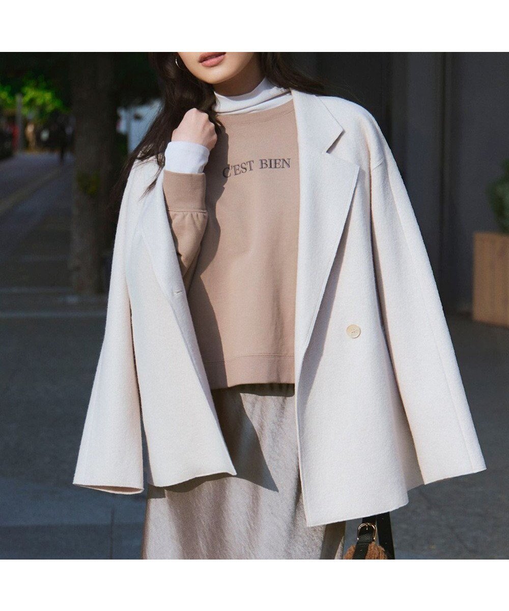 【23区/NIJYUSANKU】の【一部店舗限定/洗える】クリアコットンテリー セットアップ ロゴ スウェット インテリア・キッズ・メンズ・レディースファッション・服の通販 founy(ファニー) 　ファッション　Fashion　レディースファッション　Fashion for Women　トップス・カットソー　Cut & Sew Tops　シャツ・ブラウス・オフィスカジュアル　Elegant Blouses & Button-Ups　レディースパーカー・カジュアルフーディー　Casual Hoodies & Sweatshirts　ロングTシャツ・Tシャツ　Longline T-Shirts & Tees　スウェット・クルーネックトップス　Sweatshirts & Crewnecks / Relaxed Fit Sweat Tops　カットソー・ベーシックTシャツ　Cut-and-Sewn Tops / Stretch Tees & Basics　セットアップ　Matching Sets　レディーストップス・ブラウス　Tops & Blouses / Assorted Women's Tops　インナー　Innerwear　洗える　Machine Washable　カットソー　Cut and Sewn Top　クロップド　Cropped, Short Length　シンプル　Simple, Minimal　スウェット / スエット　Sweatshirt, Sweatwear　セットアップ　Set-Up, Coordinated Outfit　デニム　Denim, Jeans Material　なめらか　Smooth, Silky Texture　ループ　Loop, Loop Knit　レギュラー　Regular, Standard Fit　ワイド　Wide, Wide Fit　A/W・秋冬　Autumn/Winter　2025年　2025　2025春夏・S/S　Spring/Summer 2025 SS25　ブラウン系|ID: prp329100004679625 ipo3291000000035636721