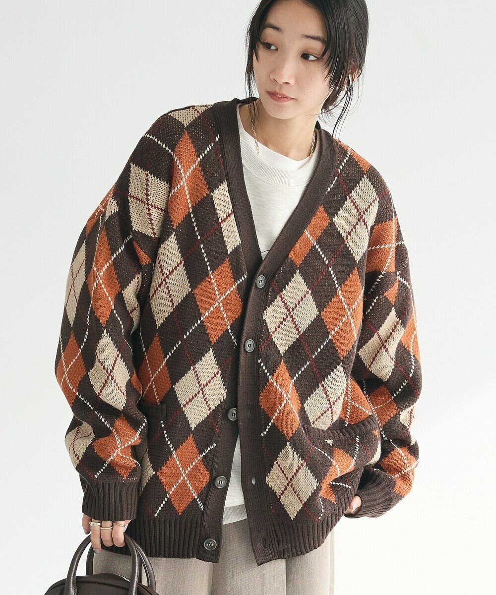 【クラフトスタンダードブティック/CRAFT STANDARD BOUTIQUE】のアーガイル柄カーディガン インテリア・キッズ・メンズ・レディースファッション・服の通販 founy(ファニー) ファッション Fashion レディースファッション Fashion for Women トップス・カットソー Cut & Sew Tops カーディガン・羽織り Layered Style Cardigans インナー Innerwear 洗える Machine Washable カーディガン Cardigan, Knitwear スウェット / スエット Sweatshirt, Sweatwear デニム Denim, Jeans Material 定番 Standard, Basic Item ベーシック Basic, Essential ポケット Pocket, Pocket Detail ミックス Mix, Mixed Style リラックス Relax, Relaxed Fit ワイド Wide, Wide Fit A/W・秋冬 Autumn/Winter おすすめ Recommended / Our Picks 2024年 2024 2024-2025秋冬・A/W Autumn/Winter 2024–25 AW24–25 Brown|ID: prp329100004679649 ipo3291000000033804174