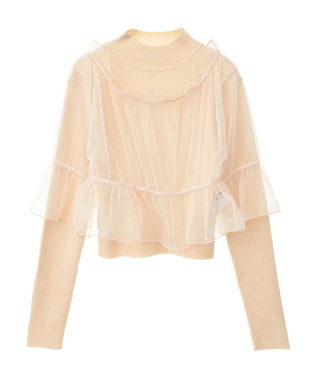 【アースミュージックアンドエコロジー/earth music&ecology】のSET2点リブニットインナー+チュールプルオーバー インテリア・キッズ・メンズ・レディースファッション・服の通販 founy(ファニー) ファッション Fashion レディースファッション Fashion for Women トップス・カットソー Cut & Sew Tops ニット Knit Tops & Sweaters カジュアルプルオーバー・ニットトップス Pullovers & Knit Tops / Casual Pullovers おすすめ Recommended / Our Picks エアリー Airy Texture ギャザー Gathered, Ruffled ショート Short, Short Length シンプル Simple, Minimal セーター Sweater, Knitwear デニム Denim, Jeans Material フェミニン Feminine, Girly ポケット Pocket, Pocket Detail A/W・秋冬 Autumn/Winter Ivory|ID: prp329100004679684 ipo3291000000033804301