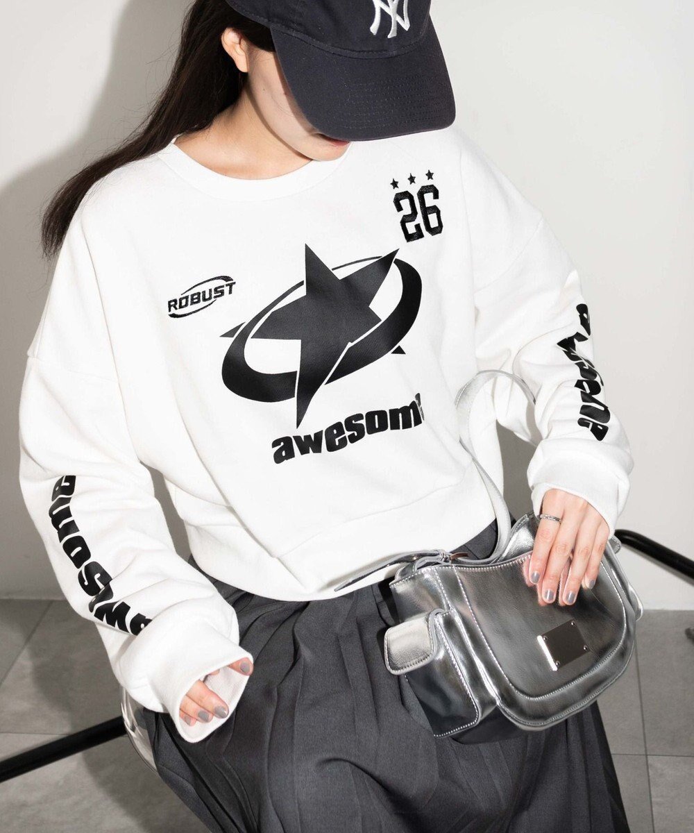 【ウィゴー/WEGO】のスターナンバリングショートスウェット インテリア・キッズ・メンズ・レディースファッション・服の通販 founy(ファニー) 　ファッション　Fashion　レディースファッション　Fashion for Women　トップス・カットソー　Cut & Sew Tops　レディースパーカー・カジュアルフーディー　Casual Hoodies & Sweatshirts　スウェット・クルーネックトップス　Sweatshirts & Crewnecks / Relaxed Fit Sweat Tops　おすすめ　Recommended / Our Picks　カーゴパンツ　Cargo Pants, Utility Pants　ショート　Short, Short Length　スウェット / スエット　Sweatshirt, Sweatwear　スマホ　Smartphone, Mobile Device　デニム　Denim, Jeans Material　トレンド　Trend, Trending Now　ロング　Long, Long-Length　春　Spring　秋　Autumn　A/W・秋冬　Autumn/Winter　長袖　Long Sleeve, Full Sleeve　ホワイト|ID: prp329100004679693 ipo3291000000033804339