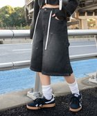 【ウィゴー/WEGO】のウエストドロストダブルニーバギーハーフパンツ ブラック|ID: prp329100004679697 ipo3291000000033804352