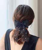 【フィービィー/phoebe】のフレアリボンドットパールヘアゴム ブラック ブラック|ID: prp329100004679705 ipo3291000000036288295