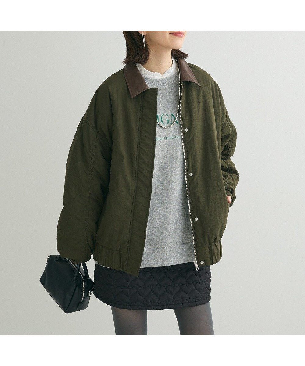 【グリーンパークス/Green Parks】の・ELENCARE DUE フェイクレザーエリブルゾ インテリア・キッズ・メンズ・レディースファッション・服の通販 founy(ファニー) 　ファッション　Fashion　レディースファッション　Fashion for Women　アウター　Coat / Outerwear Collection　レディースジャケット・軽アウター　Jackets　ブルゾンジャケット・スポーティアウター　Blouson Jackets　おすすめ　Recommended / Our Picks　ジャケット　Jacket, Outerwear　トレンド　Trend, Trending Now　ビッグ　Big, Oversized　フェイクレザー　Faux Leather, PU Leather　ブルゾン　Blouson, Bomber Jacket　ポケット　Pocket, Pocket Detail　ヴィンテージ　Vintage Style　今季　This Season, Current Season　A/W・秋冬　Autumn/Winter　Khaki|ID: prp329100004679714 ipo3291000000033804410