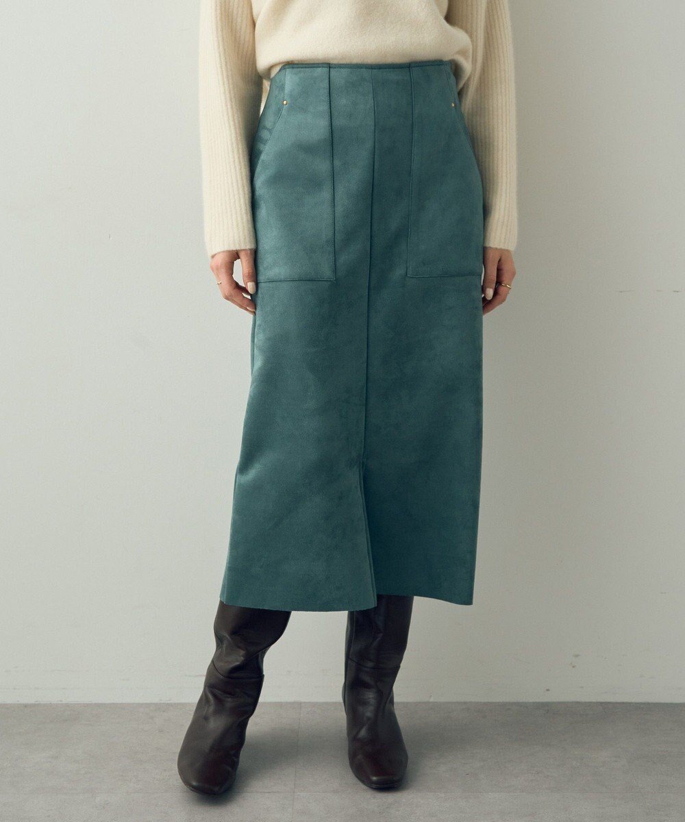 【イェッカ ヴェッカ/YECCA VECCA】のハイウエストフェイクスエードスカート インテリア・キッズ・メンズ・レディースファッション・服の通販 founy(ファニー) ファッション Fashion レディースファッション Fashion for Women スカート Skirts おすすめ Recommended / Our Picks スリット Slit, Slit Detail フェミニン Feminine, Girly フロント Front, Front Design ポケット Pocket, Pocket Detail エレガント 上品 Elegant A/W・秋冬 Autumn/Winter Green|ID: prp329100004679725 ipo3291000000033804448