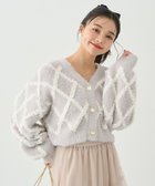 【アースミュージックアンドエコロジー/earth music&ecology】のシャギーダイヤ柄ショートニットカーディガン Light Gray|ID: prp329100004679749 ipo3291000000033804540