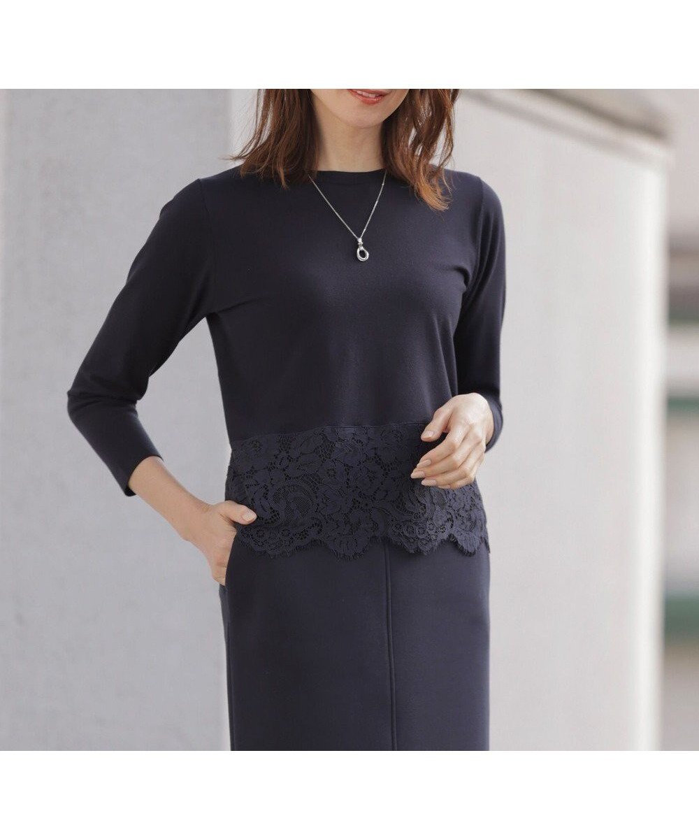 【ジェイ プレス/J.PRESS】の【WEB限定カラーあり・洗える】RACY DECOR ニット 人気、トレンドファッション・服の通販 founy(ファニー) 　ファッション　Fashion　レディースファッション　Fashion for Women　トップス・カットソー　Cut & Sew Tops　ニット　Knit Tops & Sweaters　春　Spring　洗える　Machine Washable　ストレッチ　Stretch, Stretchy Fabric　セーター　Sweater, Knitwear　トレンド　Trend, Trending Now　ドッキング　Docking, Mixed Material　ラグジュアリー　Luxury, Elegant　レース　Lace, Lace Fabric　S/S・春夏　SS, Spring/Summer, Warm Season　夏　Summer　エレガント 上品　Elegant　 other-1|ID: prp329100004679776 ipo3291000000033804672