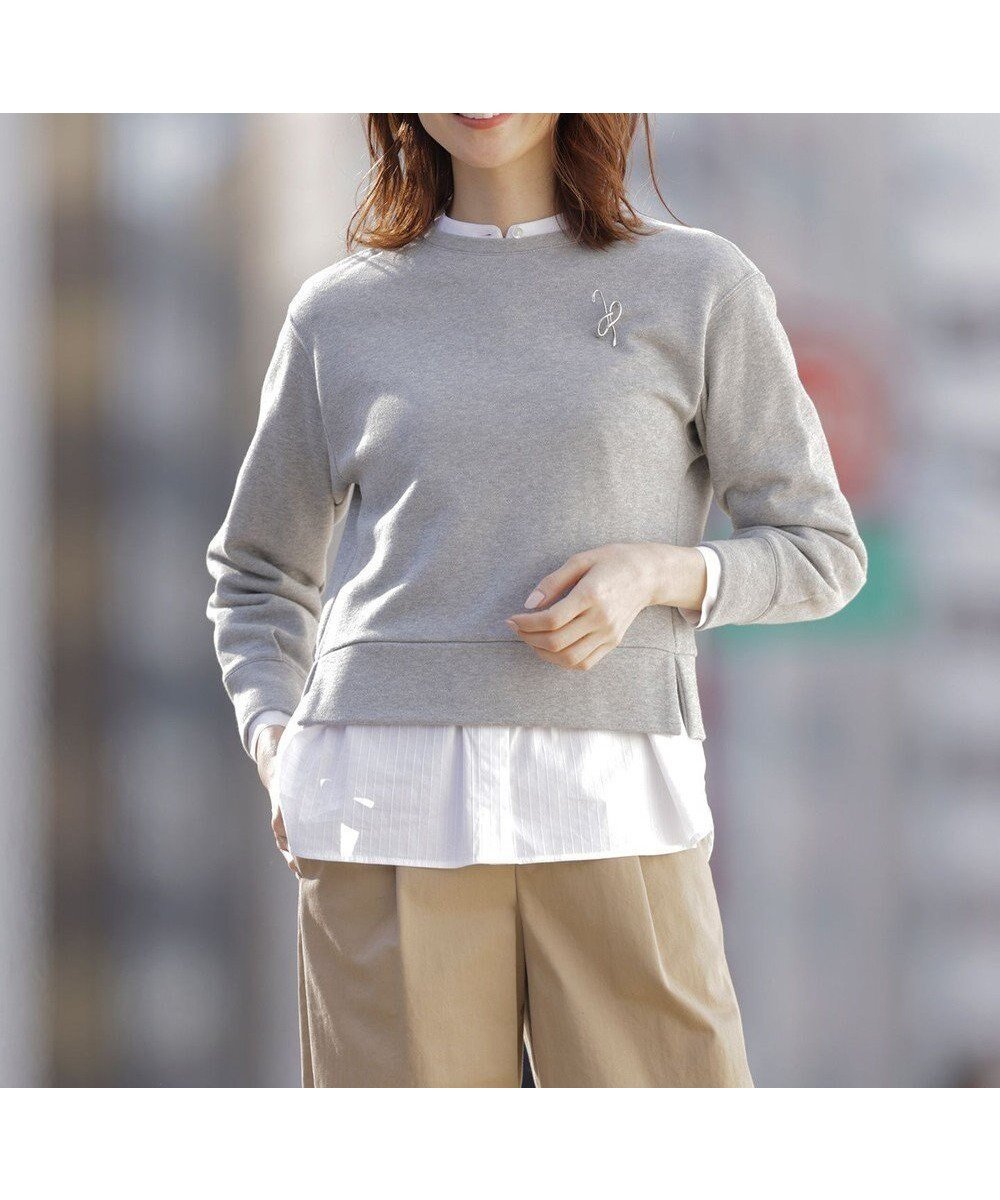 【ジェイ プレス/J.PRESS】の【WEB限定カラーあり】ラメ裏毛 カットソー インテリア・キッズ・メンズ・レディースファッション・服の通販 founy(ファニー) 　ファッション　Fashion　レディースファッション　Fashion for Women　トップス・カットソー　Cut & Sew Tops　シャツ・ブラウス・オフィスカジュアル　Elegant Blouses & Button-Ups　ロングTシャツ・Tシャツ　Longline T-Shirts & Tees　カットソー・ベーシックTシャツ　Cut-and-Sewn Tops / Stretch Tees & Basics　カットソー　Cut and Sewn Top　コンパクト　Compact, Small Size　スウェット / スエット　Sweatshirt, Sweatwear　スリット　Slit, Slit Detail　ベーシック　Basic, Essential　ループ　Loop, Loop Knit　エレガント 上品　Elegant　夏　Summer　日本製　Made In Japan　春　Spring　S/S・春夏　SS, Spring/Summer, Warm Season　グレー系|ID: prp329100004679778 ipo3291000000033804682