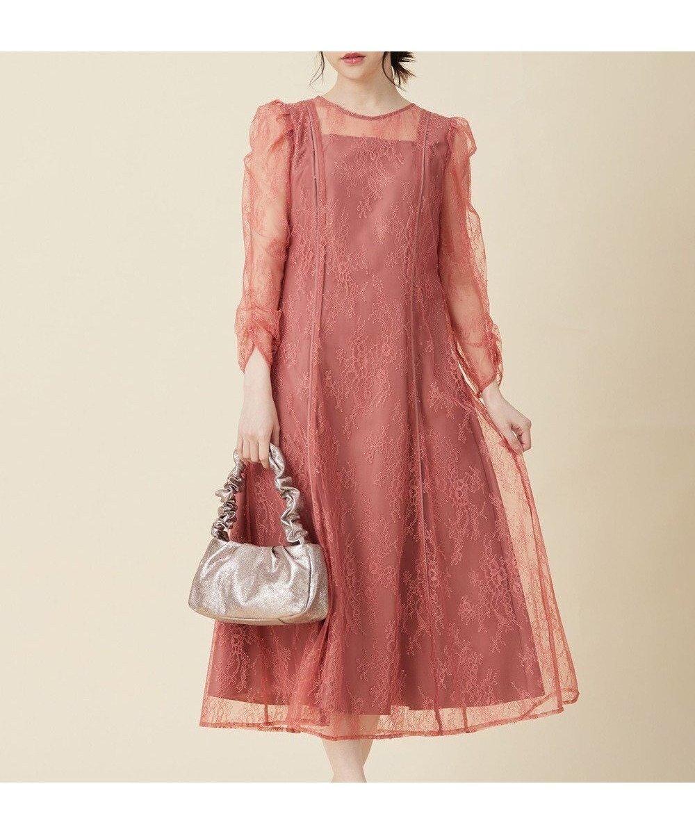 【エニィ スィス/any SiS】の【Lily Calin】クラシックナローレース ドレス インテリア・キッズ・メンズ・レディースファッション・服の通販 founy(ファニー) 　ファッション　Fashion　レディースファッション　Fashion for Women　ワンピース　Dresses　フォーマル・パーティードレス・結婚式用ドレス　Elegant & Casual Dresses　インナー　Innerwear　春　Spring　サテン　Satin, Glossy Fabric　ドレス　Dress, One-Piece　ノースリーブ　Sleeveless, No-Sleeve　フレア　Flare, Flared　レース　Lace, Lace Fabric　S/S・春夏　SS, Spring/Summer, Warm Season　夏　Summer　エレガント 上品　Elegant　新作・新入荷　New Arrivals / New In　オレンジ|ID: prp329100004679793 ipo3291000000033804743