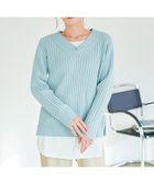 【ティアクラッセ/Tiaclasse】の【洗える】Vネックリブ編みニット サックス|ID: prp329100004679848 ipo3291000000033804922
