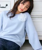 【フェルゥ/Feroux】の【洗える】ローズコサージュ ダンボールプルオーバー スカイブルー系|ID: prp329100004679859 ipo3291000000035620731