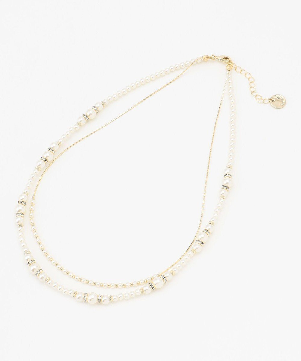 【エニィ スィス/any SiS】の2連メタルストーンパール調 ネックレス 人気、トレンドファッション・服の通販 founy(ファニー) 　ファッション　Fashion　レディースファッション　Fashion for Women　ジュエリー　Jewelry　ネックレス　Necklaces & Pendants　アクセサリー　Fashion Accessories　チェーン　Chain, Chain Strap　ネックレス　Necklace, Pendant Necklace　パール　Pearl, Pearl Accent　ミックス　Mix, Mixed Style　モチーフ　Motif, Design Theme　新作・新入荷　New Arrivals / New In　結婚式　Wedding　 other-1|ID: prp329100004679863 ipo3291000000035713679