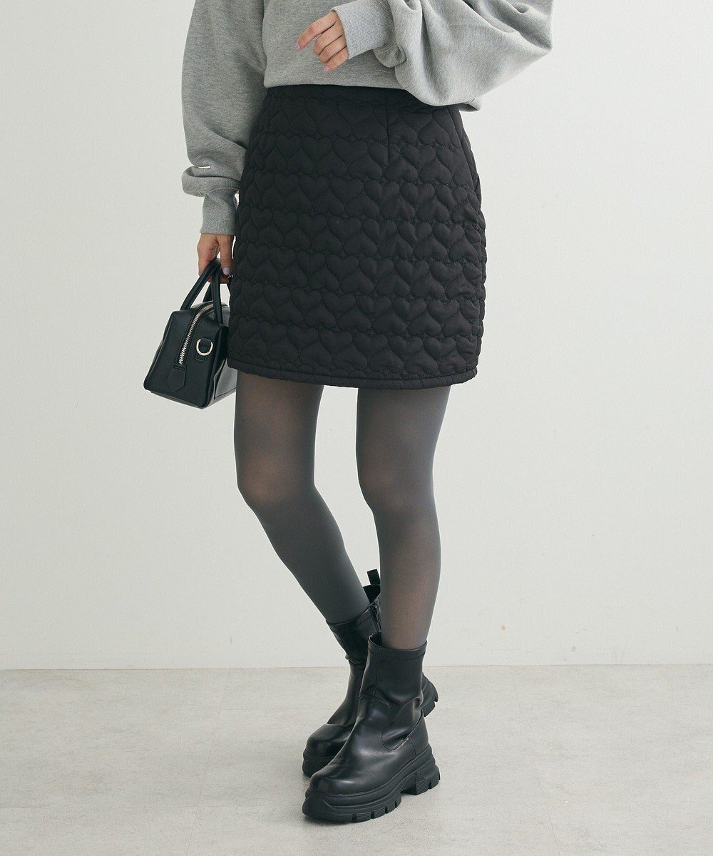 【グリーンパークス/Green Parks】の・swing by ハートキルトミニスカート インテリア・キッズ・メンズ・レディースファッション・服の通販 founy(ファニー) 　ファッション　Fashion　レディースファッション　Fashion for Women　スカート　Skirts　ミニスカート　Mini Skirts　おすすめ　Recommended / Our Picks　キルティング　Quilted, Quilting　セットアップ　Set-Up, Coordinated Outfit　ブルゾン　Blouson, Bomber Jacket　ポケット　Pocket, Pocket Detail　A/W・秋冬　Autumn/Winter　Black|ID: prp329100004679871 ipo3291000000033805010