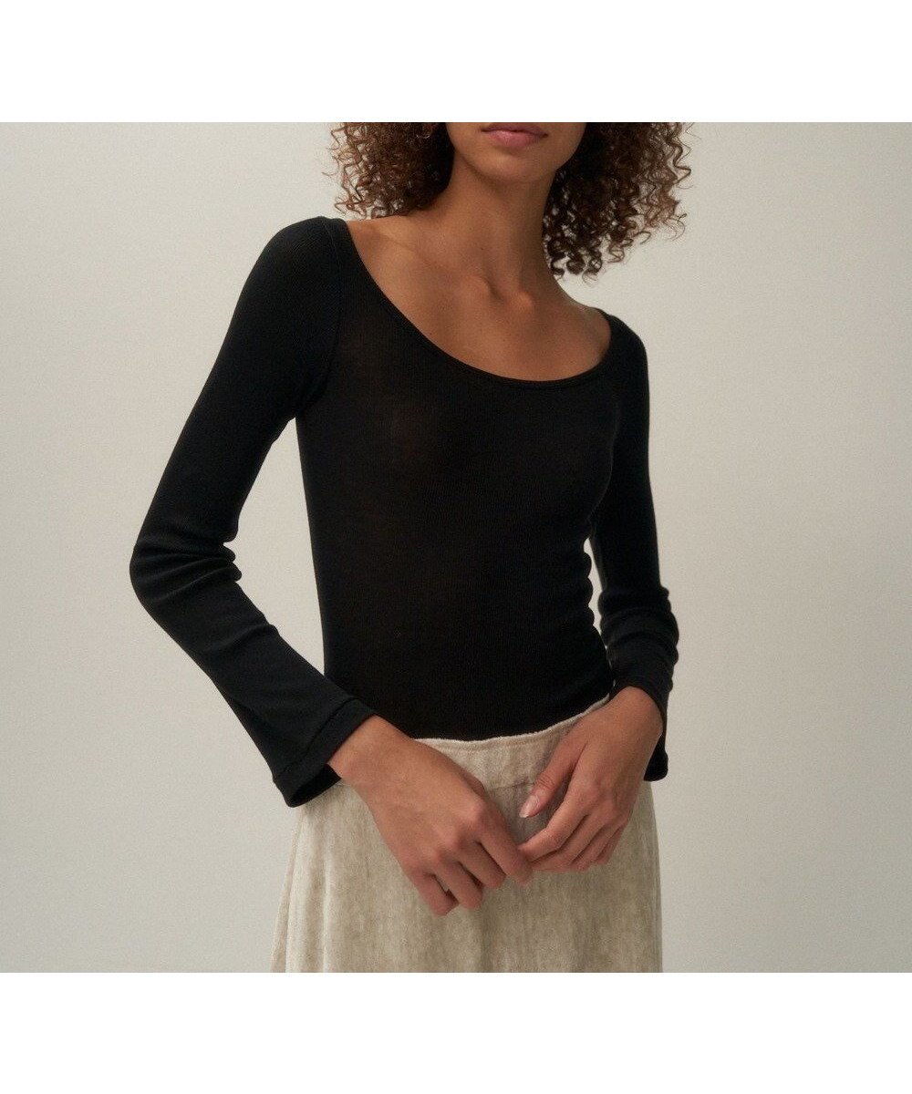 【エイトン/ATON】のCOMPACT RIB ロングスリーブTシャツ インテリア・キッズ・メンズ・レディースファッション・服の通販 founy(ファニー) ファッション Fashion レディースファッション Fashion for Women トップス・カットソー Cut & Sew Tops シャツ・ブラウス・オフィスカジュアル Elegant Blouses & Button-Ups ロングTシャツ・Tシャツ Longline T-Shirts & Tees カットソー・ベーシックTシャツ Cut-and-Sewn Tops / Stretch Tees & Basics カットソー Cut and Sewn Top スリーブ Sleeve, Long Sleeve / Short Sleeve タンク Tank Top, Sleeveless Top フィット Fit, Slim Fit リラックス Relax, Relaxed Fit ロング Long, Long-Length 夏 Summer S/S・春夏 SS, Spring/Summer, Warm Season A/W・秋冬 Autumn/Winter BLACK|ID: prp329100004679880 ipo3291000000033805044