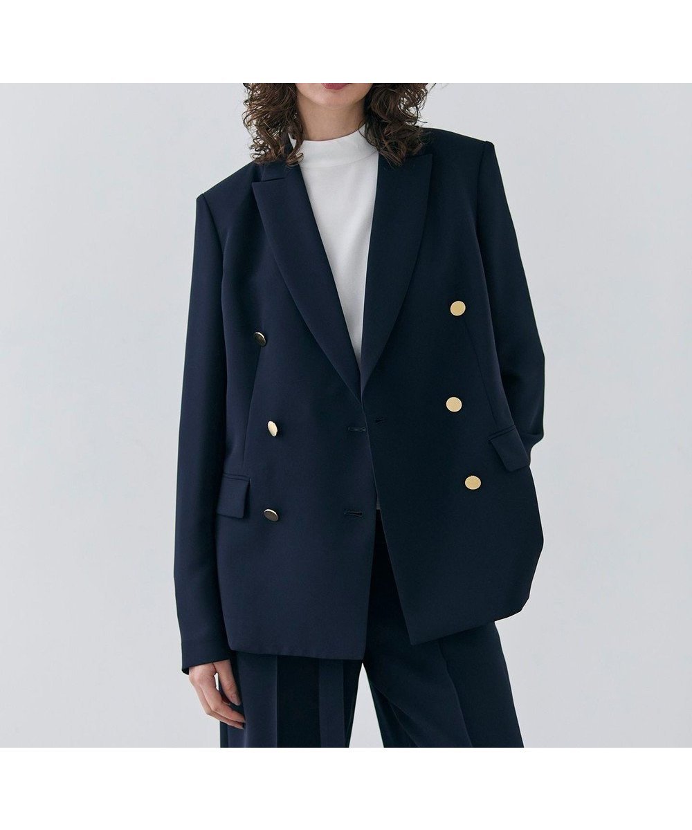 【ベイジ,/BEIGE,】の【洗える・大人百花 春号掲載】JASMINE / ゴールドボタンダブルジャケット インテリア・キッズ・メンズ・レディースファッション・服の通販 founy(ファニー) 　ファッション　Fashion　レディースファッション　Fashion for Women　アウター　Coat / Outerwear Collection　レディースジャケット・軽アウター　Jackets　テーラードジャケット / 通勤・きれいめスタイル　Tailored Jackets & Blazers　カーディガン　Cardigan, Knitwear　ジャケット　Jacket, Outerwear　ジョーゼット　Georgette, Semi-Sheer Fabric　ストレッチ　Stretch, Stretchy Fabric　セットアップ　Set-Up, Coordinated Outfit　ダブル　Double, Double-Breasted　デニム　Denim, Jeans Material　ロング　Long, Long-Length　ワイド　Wide, Wide Fit　エレガント 上品　Elegant　夏　Summer　春　Spring　S/S・春夏　SS, Spring/Summer, Warm Season　洗える　Machine Washable　A/W・秋冬　Autumn/Winter　Navy|ID: prp329100004679892 ipo3291000000033805094