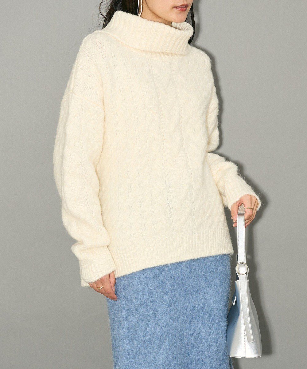 【グリーンパークス/Green Parks】のケーブル編みハイネックニット インテリア・キッズ・メンズ・レディースファッション・服の通販 founy(ファニー) ファッション Fashion レディースファッション Fashion for Women トップス・カットソー Cut & Sew Tops ニット Knit Tops & Sweaters おすすめ Recommended / Our Picks セーター Sweater, Knitwear ハイネック High Neck, Mock Neck フェミニン Feminine, Girly 冬 Winter / This Winter 定番 Standard, Basic Item A/W・秋冬 Autumn/Winter Ivory|ID: prp329100004679916 ipo3291000000033805174