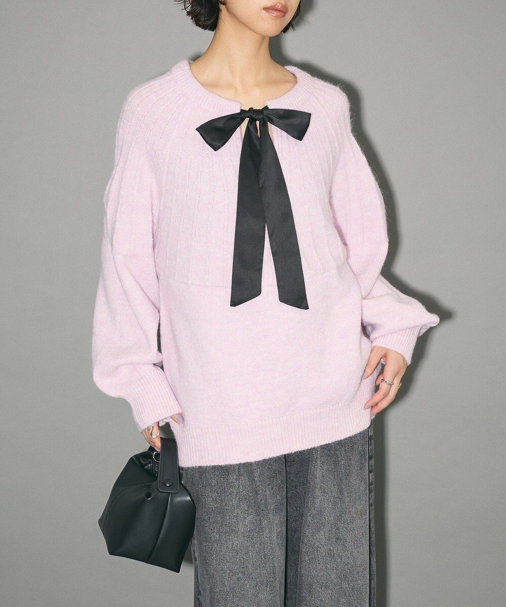 【グリーンパークス/Green Parks】のボウタイリボン付きニット インテリア・キッズ・メンズ・レディースファッション・服の通販 founy(ファニー) ファッション Fashion レディースファッション Fashion for Women トップス・カットソー Cut & Sew Tops ニット Knit Tops & Sweaters エレガント 上品 Elegant シンプル Simple, Minimal ストライプ Stripe, Striped Pattern セーター Sweater, Knitwear バランス Balance, Style Balance フェミニン Feminine, Girly フランス France, French フロント Front, Front Design ポケット Pocket, Pocket Detail リボン Ribbon, Bow A/W・秋冬 Autumn/Winter おすすめ Recommended / Our Picks ビジネス 仕事 通勤 Business / Work / Commuting Light Pink|ID: prp329100004679918 ipo3291000000033805185