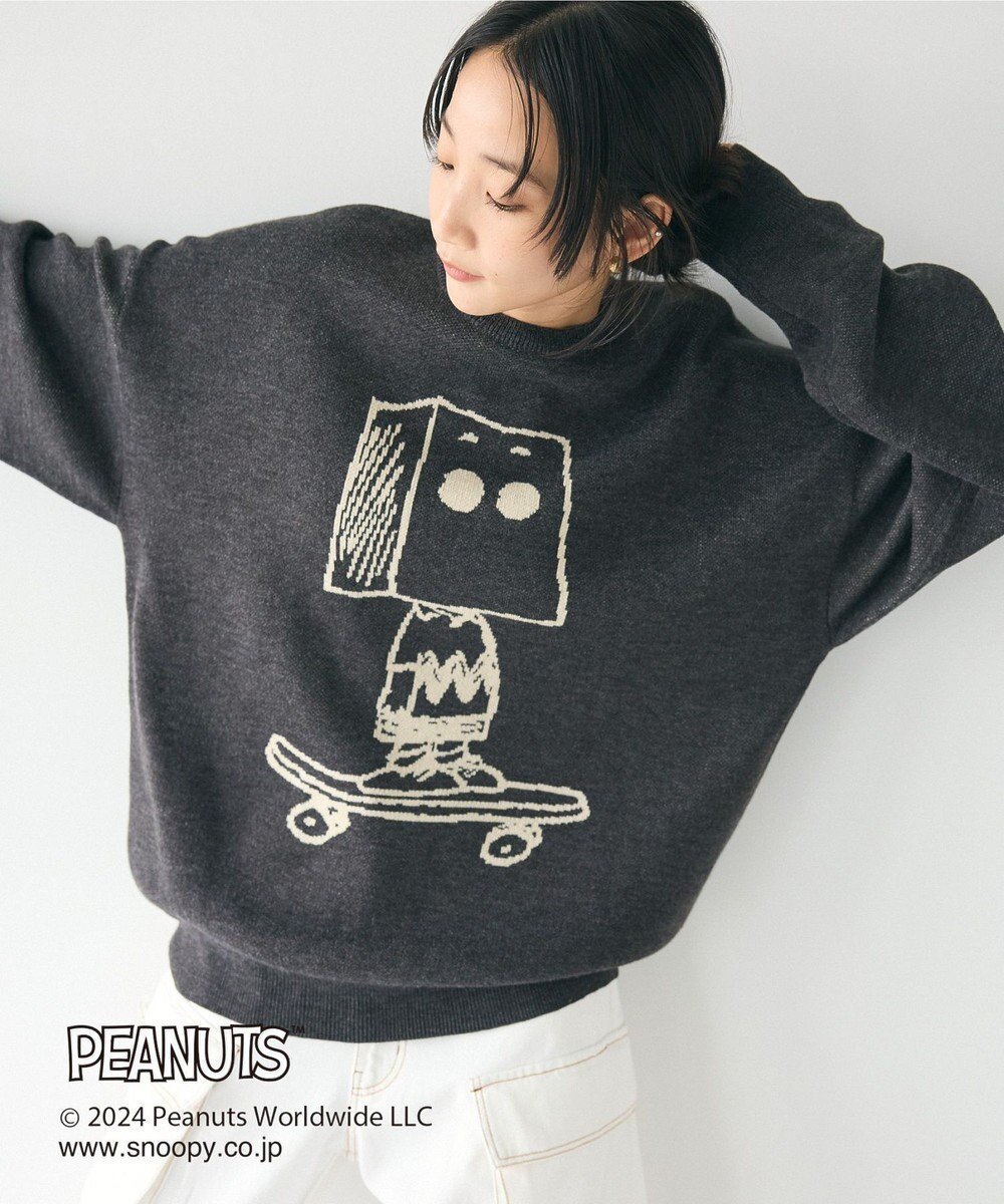 【クラフトスタンダードブティック/CRAFT STANDARD BOUTIQUE】の【PEANUTS】クルーネックニット インテリア・キッズ・メンズ・レディースファッション・服の通販 founy(ファニー) ファッション Fashion レディースファッション Fashion for Women トップス・カットソー Cut & Sew Tops ニット Knit Tops & Sweaters キャラクター Character, Licensed Characters セーター Sweater, Knitwear フロント Front, Front Design ポケット Pocket, Pocket Detail 人気 Popular, Best Seller A/W・秋冬 Autumn/Winter Black|ID: prp329100004679930 ipo3291000000033805223