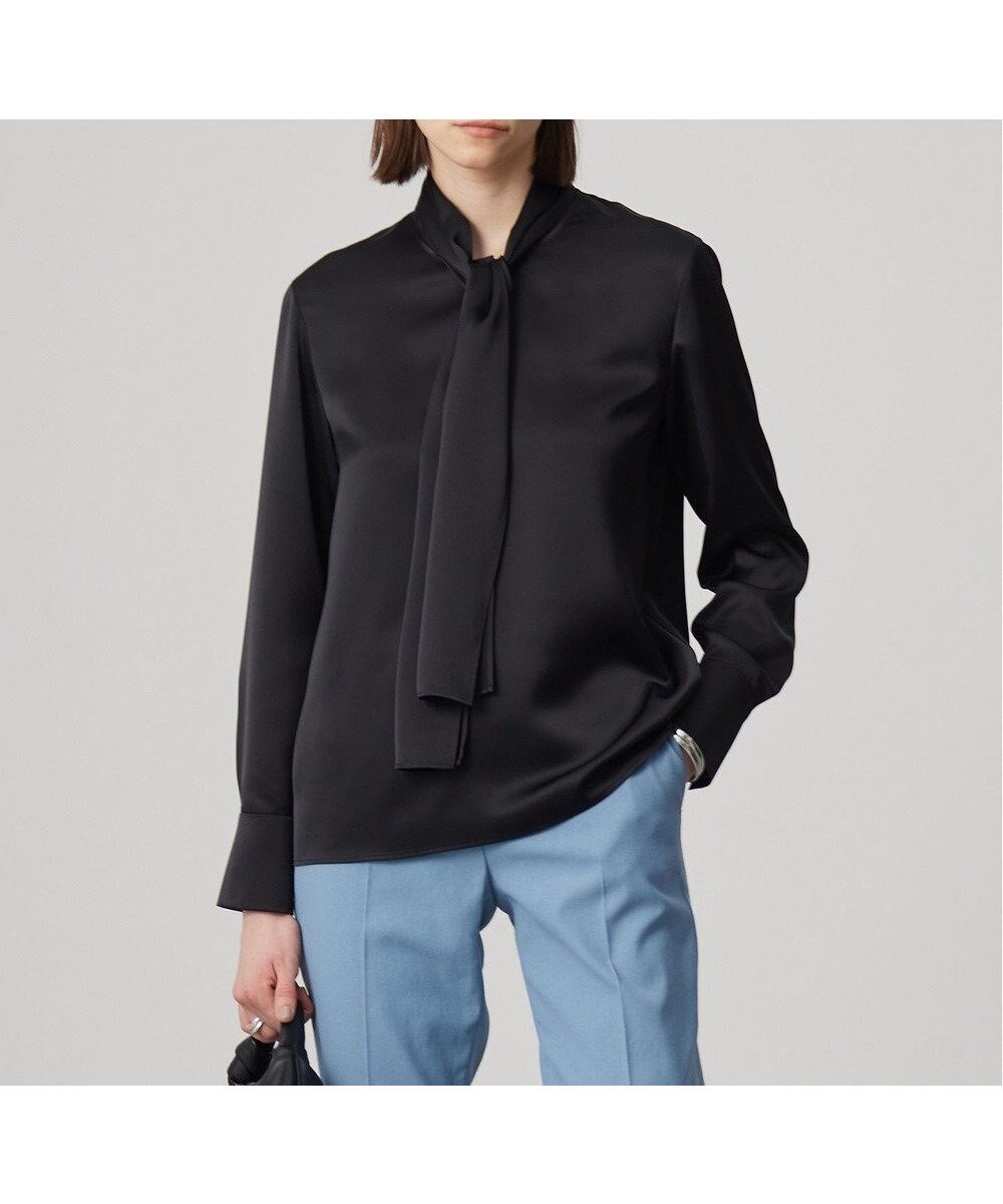 【アイシービー/iCB】の【WEB限定】 ドレープサテン ボウタイブラウス インテリア・キッズ・メンズ・レディースファッション・服の通販 founy(ファニー) 　ファッション　Fashion　レディースファッション　Fashion for Women　トップス・カットソー　Cut & Sew Tops　シャツ・ブラウス・オフィスカジュアル　Elegant Blouses & Button-Ups　2025年　2025　2025-2026秋冬・A/W　Autumn/Winter 2025–26 AW25–26　サテン　Satin, Glossy Fabric　ジャケット　Jacket, Outerwear　セレモニー　Ceremony　ツイード　Twill, Twill Weave　ドレープ　Drape, Draping Fabric　人気　Popular, Best Seller　ビジネス 仕事 通勤　Business / Work / Commuting　A/W・秋冬　Autumn/Winter　ブラック系|ID: prp329100004679968 ipo3291000000034959306