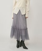 【グレース コンチネンタル/GRACE CONTINENTAL】のラメチュールギャザースカート グレー|ID: prp329100004679975 ipo3291000000033805362