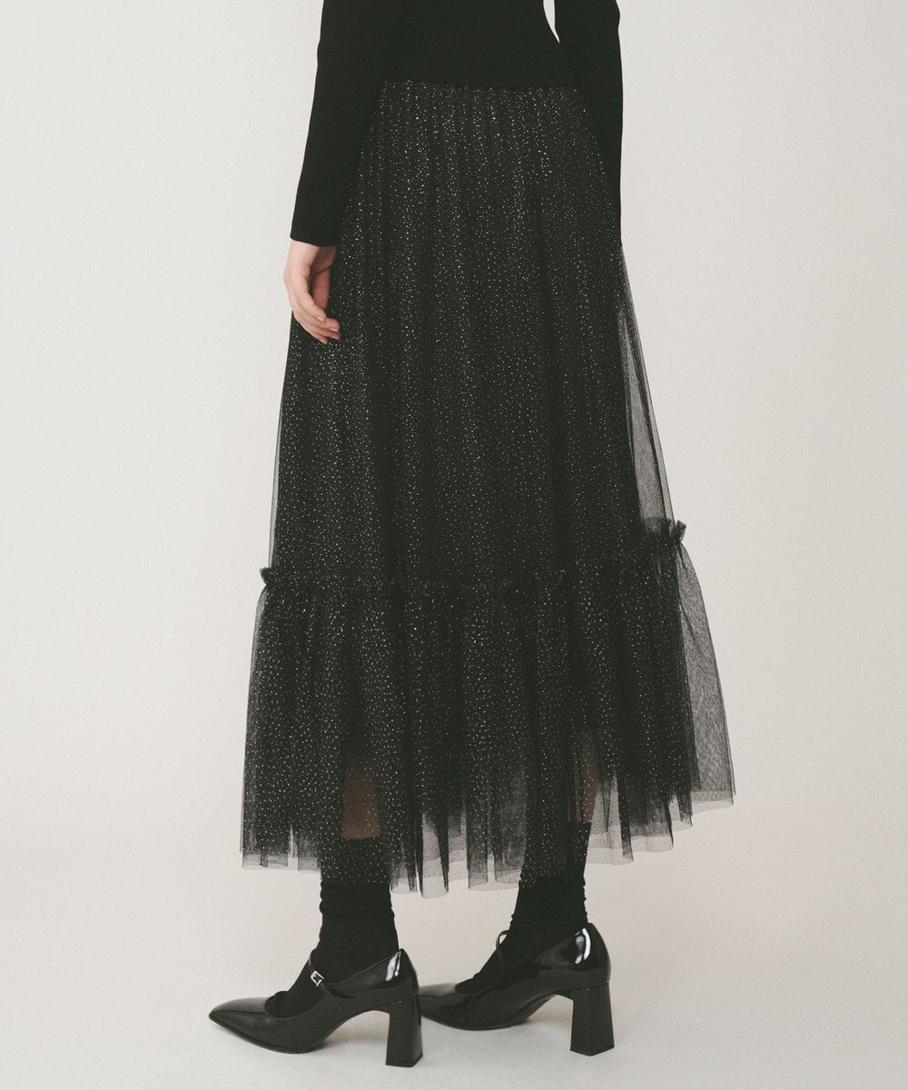 【グレース コンチネンタル/GRACE CONTINENTAL】のラメチュールギャザースカート インテリア・キッズ・メンズ・レディースファッション・服の通販 founy(ファニー) 　ファッション　Fashion　レディースファッション　Fashion for Women　スカート　Skirts　ギャザー　Gathered, Ruffled　グリッター　Glitter, Sparkle　シアー　Sheer, See-Through　チュール　Tulip, Tulip Motif　ラグジュアリー　Luxury, Elegant　夏　Summer　S/S・春夏　SS, Spring/Summer, Warm Season　A/W・秋冬　Autumn/Winter　ブラック|ID: prp329100004679975 ipo3291000000033805363
