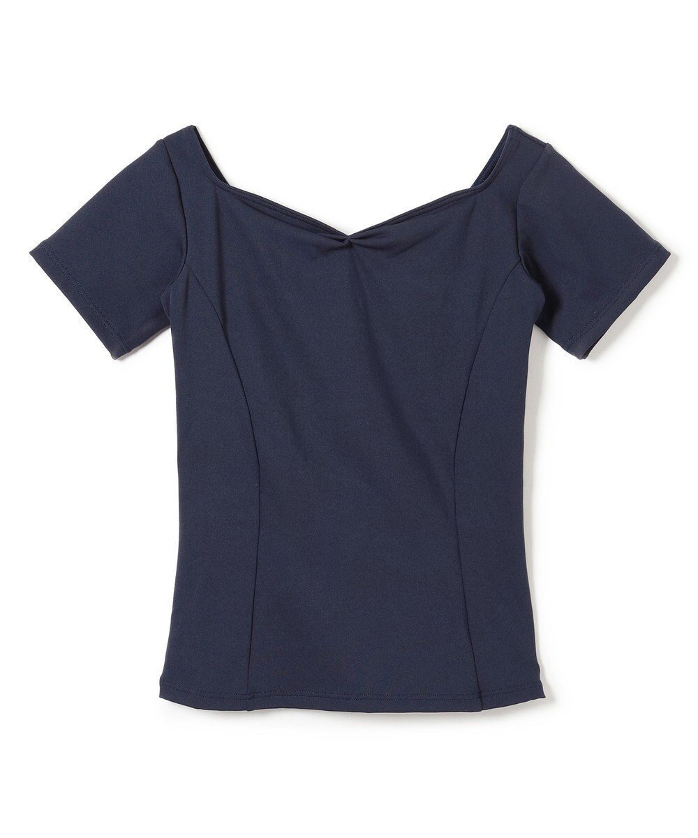 【チャコット/Chacott】のハーフスリーブトップ インテリア・キッズ・メンズ・レディースファッション・服の通販 founy(ファニー) ファッション Fashion レディースファッション Fashion for Women トップス・カットソー Cut & Sew Tops ダイヤモンド Diamond, Brilliant Cut デコルテ Décolleté, Neckline ネイビー|ID: prp329100004679984 ipo3291000000033805393