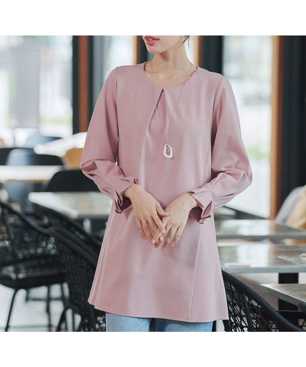【ティアクラッセ/Tiaclasse】の【洗える】タックスリーブポンチチュニック インテリア・キッズ・メンズ・レディースファッション・服の通販 founy(ファニー) ファッション Fashion レディースファッション Fashion for Women トップス・カットソー Cut & Sew Tops シャツ・ブラウス・オフィスカジュアル Elegant Blouses & Button-Ups ロングTシャツ・Tシャツ Longline T-Shirts & Tees カットソー・ベーシックTシャツ Cut-and-Sewn Tops / Stretch Tees & Basics おすすめ Recommended / Our Picks カットソー Cut and Sewn Top チュニック Tunic, Long Top フレア Flare, Flared ポケット Pocket, Pocket Detail ラウンド Round, Round Neck 人気 Popular, Best Seller 洗える Machine Washable A/W・秋冬 Autumn/Winter ピンク|ID: prp329100004680032 ipo3291000000036256023