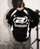 【ウィゴー/WEGO】の配色スポーツグラフィックフラッフィーニットプルオーバー ブラック|ID: prp329100004680037 ipo3291000000034200737