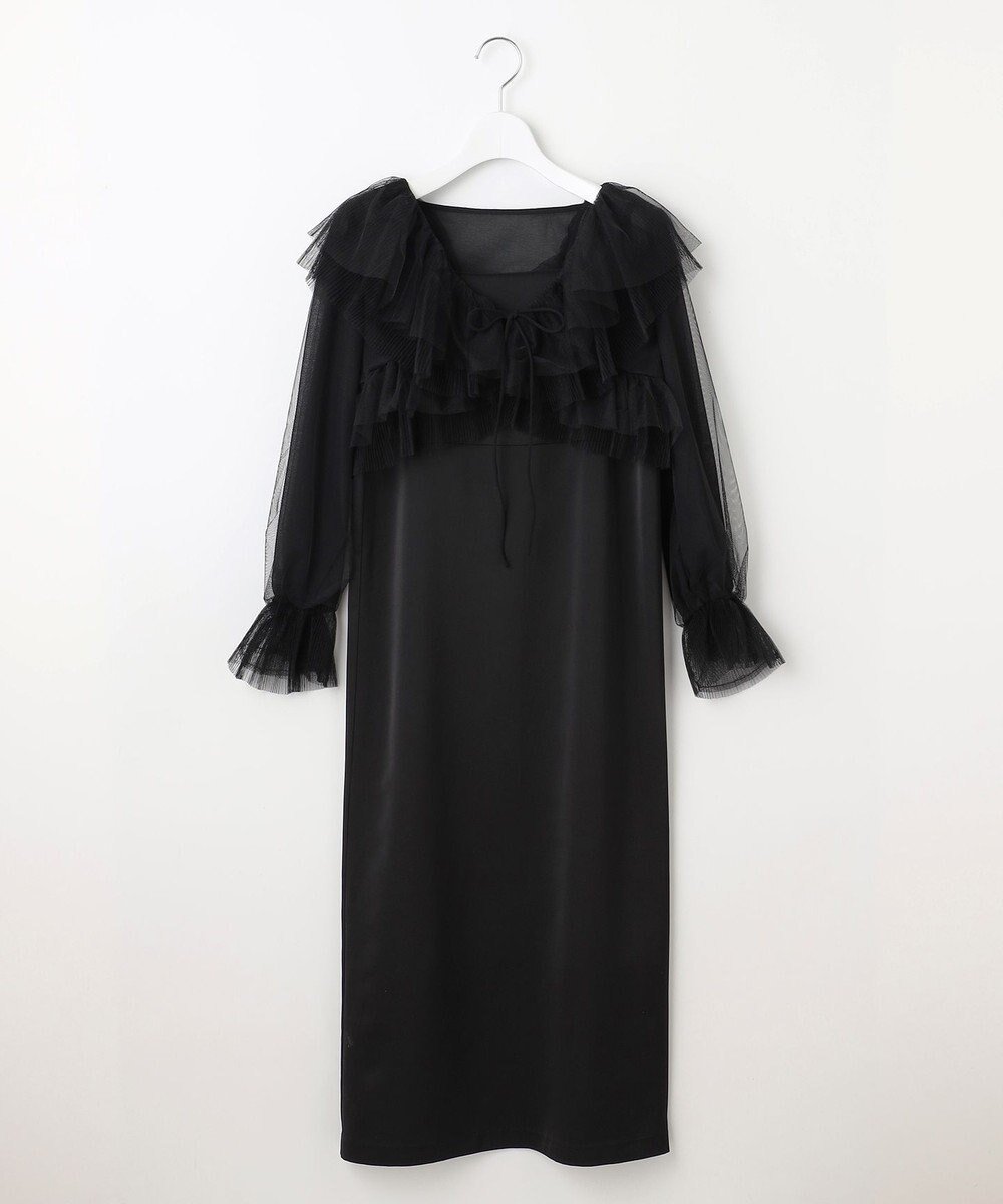 【フェルゥ/Feroux】のチュールボレロ×キャミドレスセット インテリア・キッズ・メンズ・レディースファッション・服の通販 founy(ファニー) 　ファッション　Fashion　レディースファッション　Fashion for Women　アウター　Coat / Outerwear Collection　ボレロ・ショート丈ジャケット / ドレス羽織りに　Boleros & Short Jackets　ワンピース　Dresses　フォーマル・パーティードレス・結婚式用ドレス　Elegant & Casual Dresses　サテン　Satin, Glossy Fabric　ストレート　Straight, Straight Cut　スリット　Slit, Slit Detail　セレモニー　Ceremony　タートル　Turtleneck, Turtle Collar　チュール　Tulip, Tulip Motif　ドレス　Dress, One-Piece　ボレロ　Bolero, Short Cardigan　リボン　Ribbon, Bow　今季　This Season, Current Season　夏　Summer　S/S・春夏　SS, Spring/Summer, Warm Season　A/W・秋冬　Autumn/Winter　結婚式　Wedding　ブラック系|ID: prp329100004680045 ipo3291000000033805612