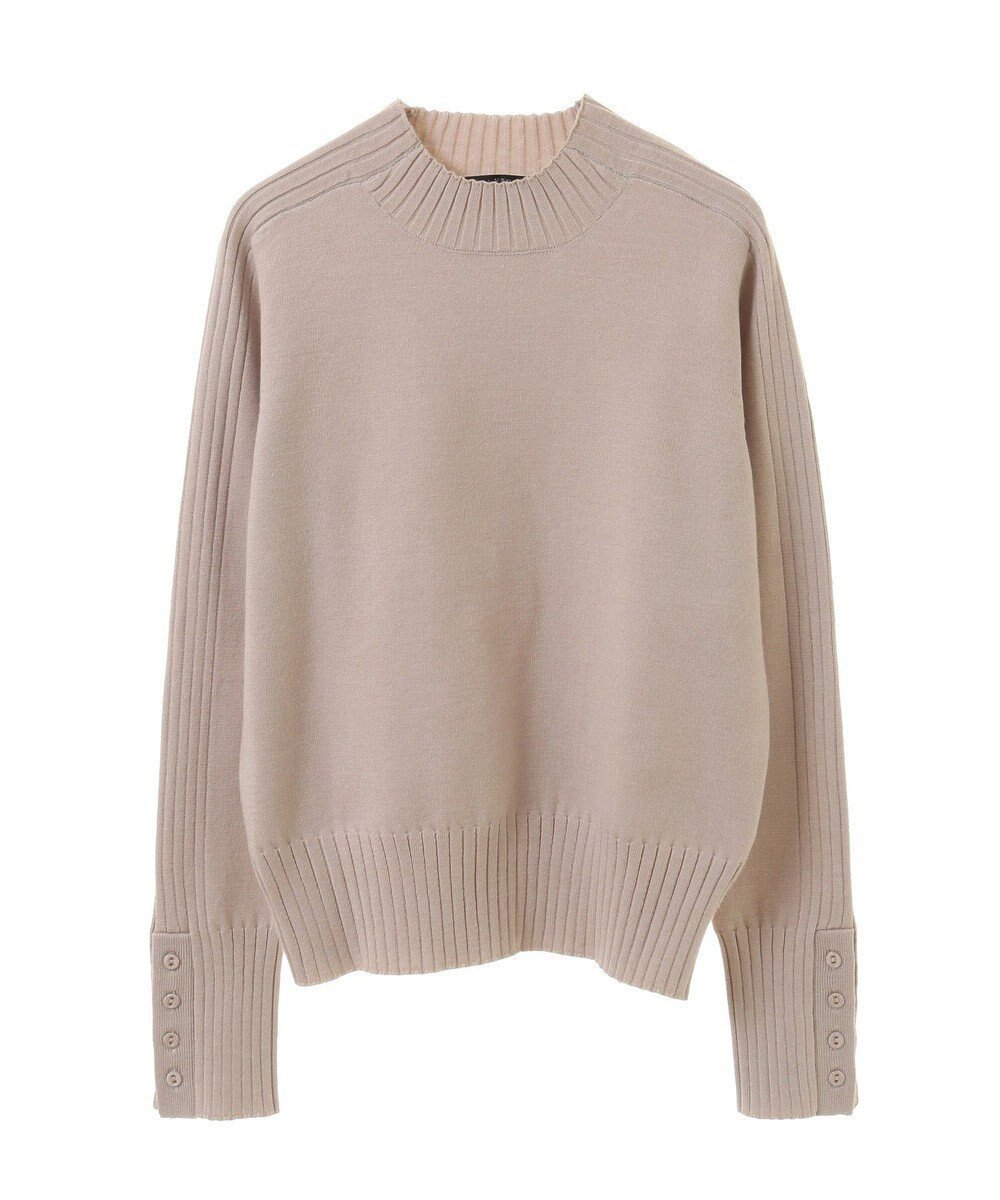 【イェッカ ヴェッカ/YECCA VECCA】の袖口釦リブMIXニット インテリア・キッズ・メンズ・レディースファッション・服の通販 founy(ファニー) 　ファッション　Fashion　レディースファッション　Fashion for Women　トップス・カットソー　Cut & Sew Tops　ニット　Knit Tops & Sweaters　おすすめ　Recommended / Our Picks　インナー　Innerwear　エレガント 上品　Elegant　キャミソール　Camisole, Spaghetti Strap Top　セーター　Sweater, Knitwear　ハイネック　High Neck, Mock Neck　フォルム　Silhouette, Form　ポケット　Pocket, Pocket Detail　ワイドリブ　Wide Rib, Wide Ribbed Knit　A/W・秋冬　Autumn/Winter　Beige|ID: prp329100004680083 ipo3291000000033805766