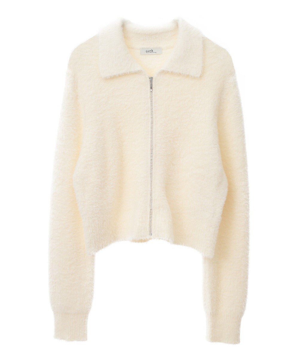 【アースミュージックアンドエコロジー/earth music&ecology】のシャギージップカーディガン インテリア・キッズ・メンズ・レディースファッション・服の通販 founy(ファニー) ファッション Fashion レディースファッション Fashion for Women トップス・カットソー Cut & Sew Tops カーディガン・羽織り Layered Style Cardigans おすすめ Recommended / Our Picks カーディガン Cardigan, Knitwear コンパクト Compact, Small Size フィット Fit, Slim Fit フェミニン Feminine, Girly フロント Front, Front Design ポケット Pocket, Pocket Detail A/W・秋冬 Autumn/Winter Ivory|ID: prp329100004680202 ipo3291000000033806509