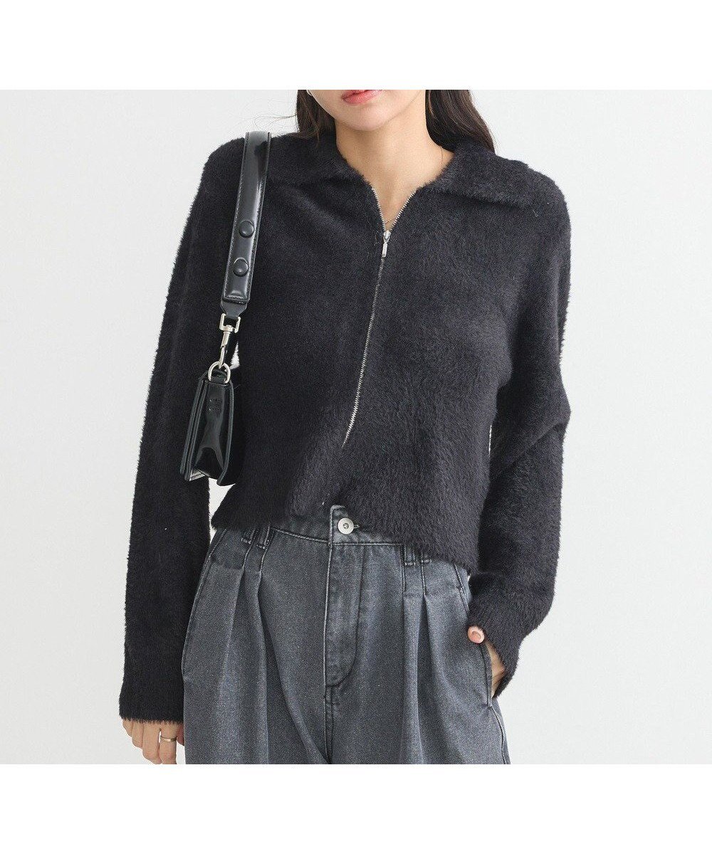 【アースミュージックアンドエコロジー/earth music&ecology】のシャギージップカーディガン インテリア・キッズ・メンズ・レディースファッション・服の通販 founy(ファニー) ファッション Fashion レディースファッション Fashion for Women トップス・カットソー Cut & Sew Tops カーディガン・羽織り Layered Style Cardigans おすすめ Recommended / Our Picks カーディガン Cardigan, Knitwear コンパクト Compact, Small Size フィット Fit, Slim Fit フェミニン Feminine, Girly フロント Front, Front Design ポケット Pocket, Pocket Detail A/W・秋冬 Autumn/Winter Black|ID: prp329100004680202 ipo3291000000033806511