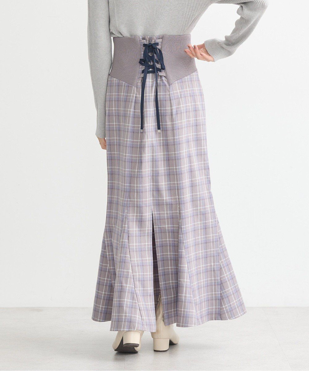 【アースミュージックアンドエコロジー/earth music&ecology】のサイドリブバックレースアップスカート 人気、トレンドファッション・服の通販 founy(ファニー) 　ファッション　Fashion　レディースファッション　Fashion for Women　スカート　Skirts　おすすめ　Recommended / Our Picks　セットアップ　Set-Up, Coordinated Outfit　チェック　Check, Plaid, Tartan　ビスチェ　Bustier, Corset Top　フェミニン　Feminine, Girly　ポケット　Pocket, Pocket Detail　マーメイド　Mermaid, Fishtail Silhouette　ロング　Long, Long-Length　A/W・秋冬　Autumn/Winter　 other-1|ID: prp329100004680203 ipo3291000000033806512