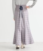 【アースミュージックアンドエコロジー/earth music&ecology】のサイドリブバックレースアップスカート Check Blue|ID: prp329100004680203 ipo3291000000033806513