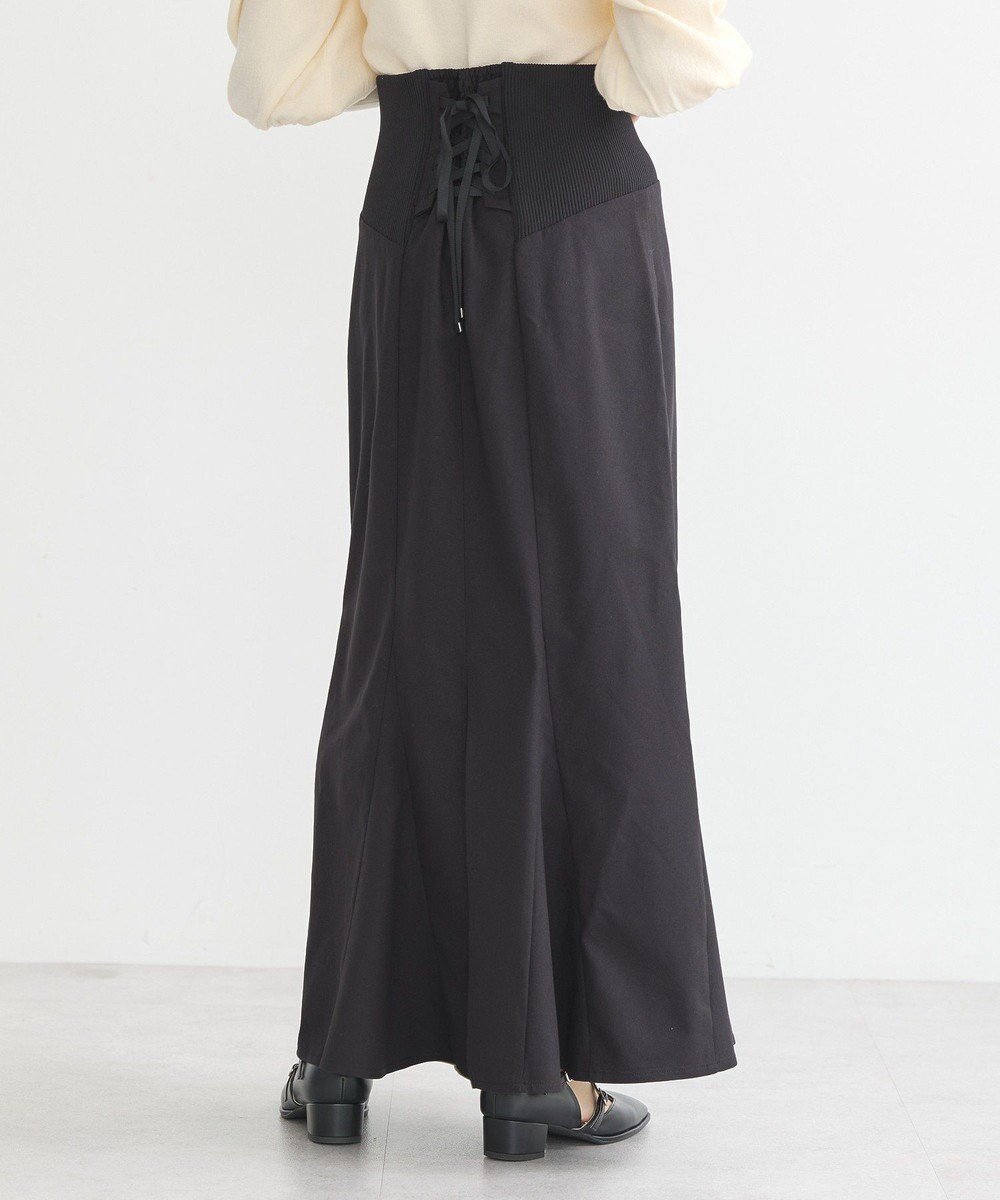 【アースミュージックアンドエコロジー/earth music&ecology】のサイドリブバックレースアップスカート インテリア・キッズ・メンズ・レディースファッション・服の通販 founy(ファニー) 　ファッション　Fashion　レディースファッション　Fashion for Women　スカート　Skirts　おすすめ　Recommended / Our Picks　セットアップ　Set-Up, Coordinated Outfit　チェック　Check, Plaid, Tartan　ビスチェ　Bustier, Corset Top　フェミニン　Feminine, Girly　ポケット　Pocket, Pocket Detail　マーメイド　Mermaid, Fishtail Silhouette　ロング　Long, Long-Length　A/W・秋冬　Autumn/Winter　Black|ID: prp329100004680203 ipo3291000000033806515