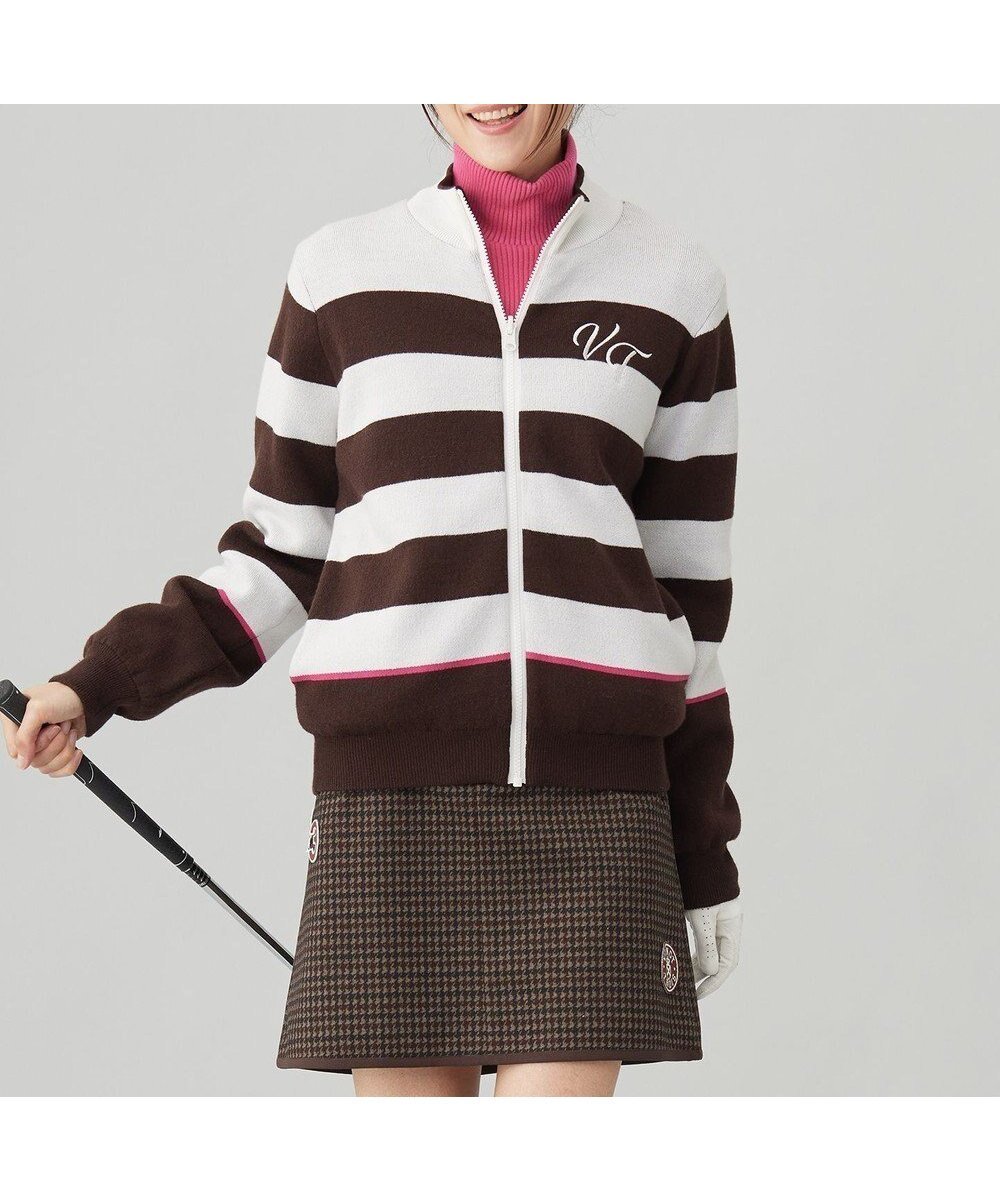 【23区 ゴルフ/NIJYUSANKU GOLF】の【WOMEN】リバーシブルニットブルゾン 人気、トレンドファッション・服の通販 founy(ファニー) 　ファッション　Fashion　レディースファッション　Fashion for Women　アウター　Coat / Outerwear Collection　レディースジャケット・軽アウター　Jackets　ブルゾンジャケット・スポーティアウター　Blouson Jackets　ゴルフ　Golf　ジャケット　Jacket, Outerwear　スタイリッシュ　Stylish, Fashionable　ブルゾン　Blouson, Bomber Jacket　ボーダー　Border, Stripe　A/W・秋冬　Autumn/Winter　 other-1|ID: prp329100004680206 ipo3291000000033806524