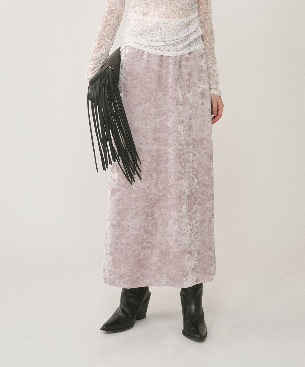 【グレース コンチネンタル/GRACE CONTINENTAL】のクラッシュベロアロングスカート 人気、トレンドファッション・服の通販 founy(ファニー) 　ファッション　Fashion　レディースファッション　Fashion for Women　スカート　Skirts　ロングスカート　Long Skirts / Maxi & Midi Skirts　クラッシュ　Distressed, Crashed Style　スリット　Slit, Slit Detail　ベロア　Velour, Soft Velvet　リュクス　Luxury, Elegant, High-End, Chic　ロング　Long, Long-Length　A/W・秋冬　Autumn/Winter　 other-1|ID: prp329100004680209 ipo3291000000033806537