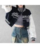 【ウィゴー/WEGO】のスタジアムロゴショートスタジャン ブラック|ID: prp329100004680226 ipo3291000000033806616