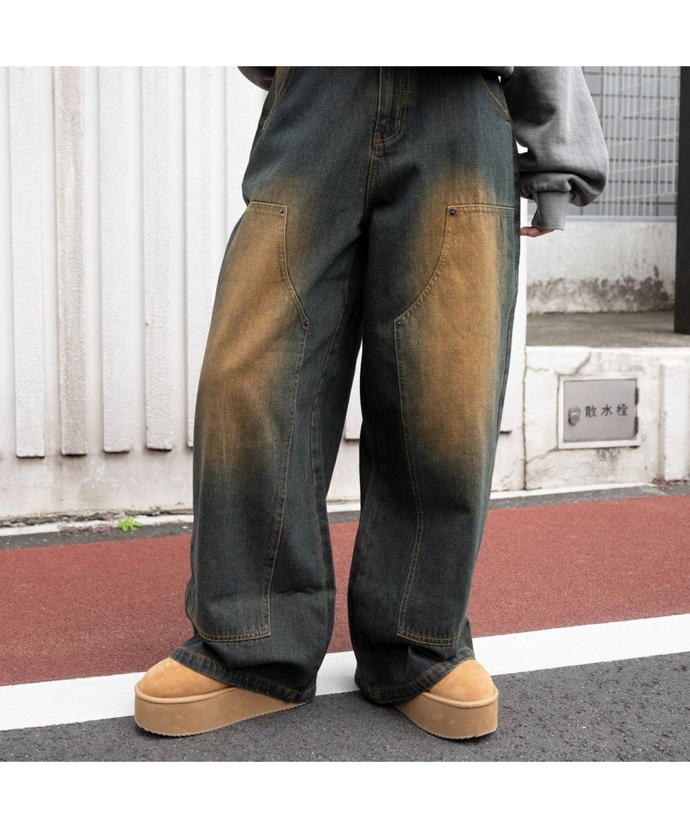【ウィゴー/WEGO】のヴィンテージウォッシュダブルニーバギーパンツ インテリア・キッズ・メンズ・レディースファッション・服の通販 founy(ファニー) 　ファッション　Fashion　レディースファッション　Fashion for Women　パンツ　Pants & Trousers　デニムパンツ・ジーンズ・美脚デニム　Denim Jeans & Pants　春　Spring　秋　Autumn　ショート　Short, Short Length　シンプル　Simple, Minimal　スマホ　Smartphone, Mobile Device　デニム　Denim, Jeans Material　ボトム　Bottoms, Lower Wear　ワーク　Workwear, Utility Style　冬　Winter / This Winter　S/S・春夏　SS, Spring/Summer, Warm Season　おすすめ　Recommended / Our Picks　夏　Summer　デニム濃加工色|ID: prp329100004680228 ipo3291000000034735742
