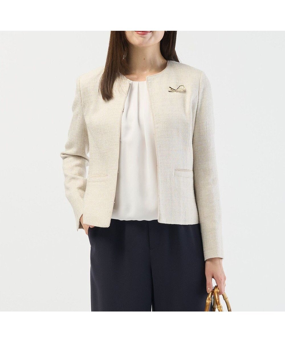 【ジェイ プレス/J.PRESS】の【セットアップ対応】Light Tweed ノーカラー ジャケット インテリア・キッズ・メンズ・レディースファッション・服の通販 founy(ファニー) 　ファッション　Fashion　レディースファッション　Fashion for Women　アウター　Coat / Outerwear Collection　レディースジャケット・軽アウター　Jackets　ノーカラージャケット / シンプル上品コーデ　Collarless Jackets　インナー　Innerwear　ジャケット　Jacket, Outerwear　セットアップ　Set-Up, Coordinated Outfit　ツイード　Twill, Twill Weave　バランス　Balance, Style Balance　夏　Summer　S/S・春夏　SS, Spring/Summer, Warm Season　A/W・秋冬　Autumn/Winter　ベージュMIX系6|ID: prp329100004680231 ipo3291000000034809045